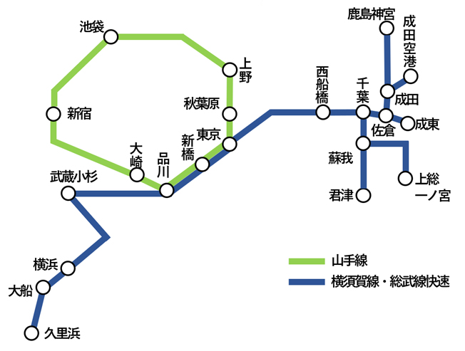 まど上チャンネル 放映路線図