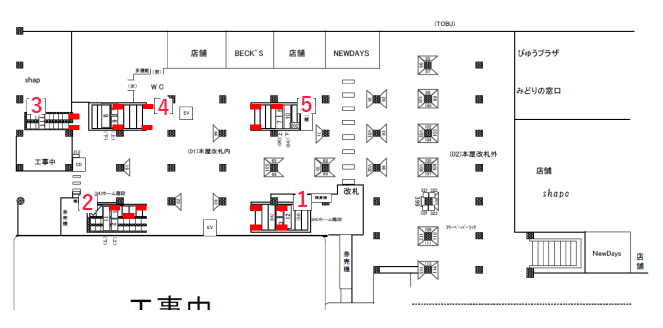 JR船橋駅 集中貼り 図面