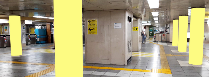 新橋 柱巻広告