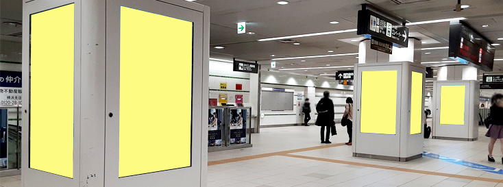 TOQサイネージピラー 東横線横浜駅