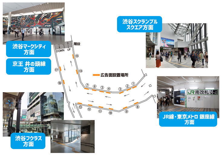 渋谷駅 しぶにしデッキシート-図面