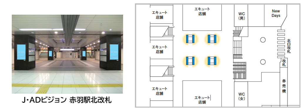 J・ADビジョン赤羽駅北改札の位置情報