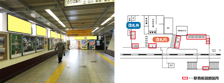 JR日野駅 本屋口 駅看板広告