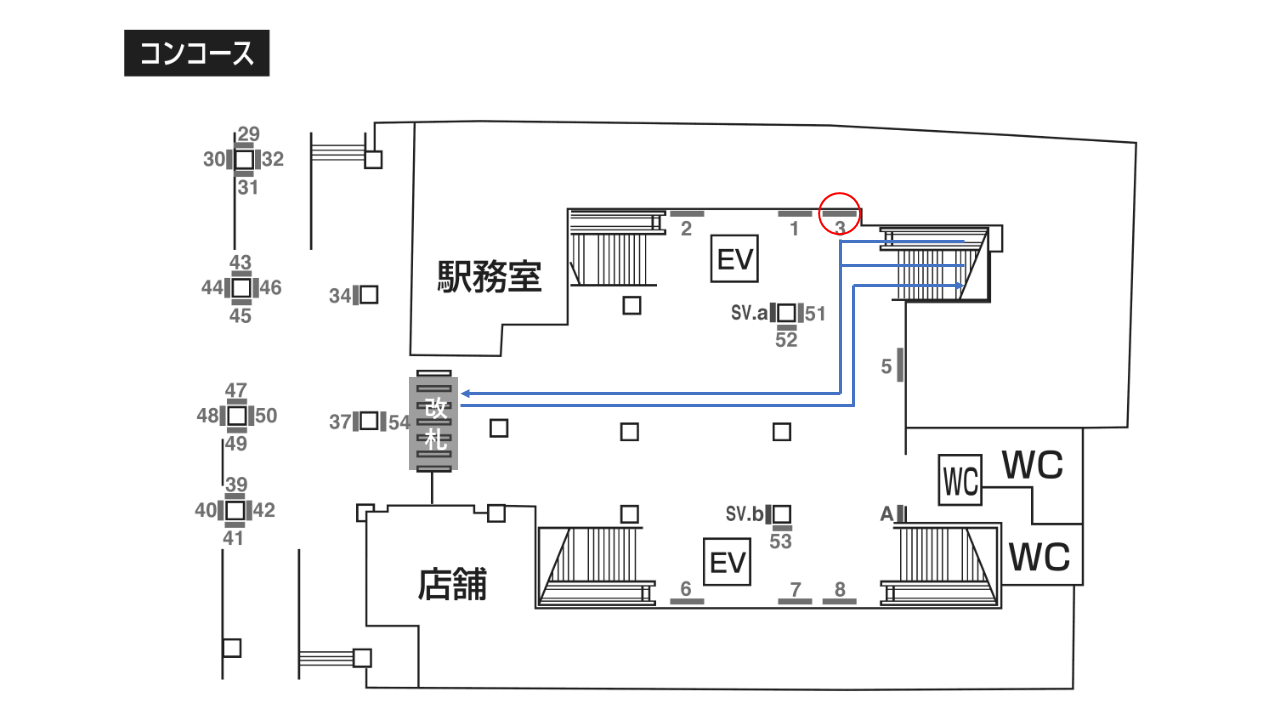 小田急線 経堂駅 駅構内図