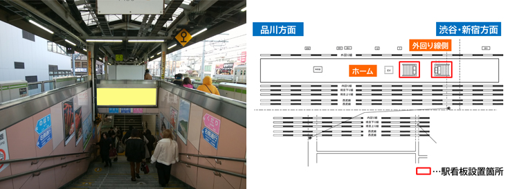 JR新大久保駅 ホーム 駅看板広告