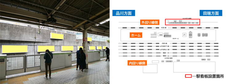 JR巣鴨駅 山手線 外回り線側 駅看板広告