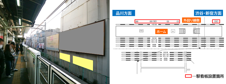 JR新大久保駅 山手線 外回り線側 駅看板広告