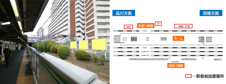 JR駒込駅 山手線 外回り線側 駅看板広告