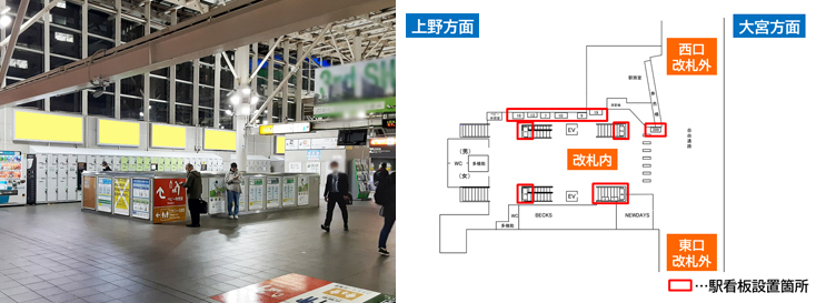 JRさいたま新都心駅 本屋口 駅看板広告