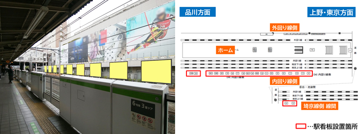 JR目白駅 山手線 内回り線側 駅看板広告