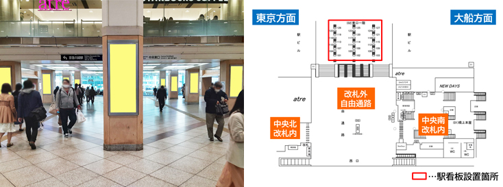 JR川崎駅 東口1階 駅看板広告