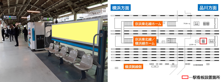 JR東神奈川駅 第2ホーム 駅看板広告