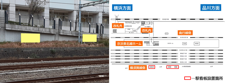 JR新子安駅 横須賀線側 駅看板広告