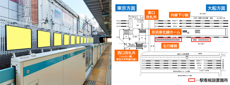 JR大井町駅 北行線側 駅看板広告