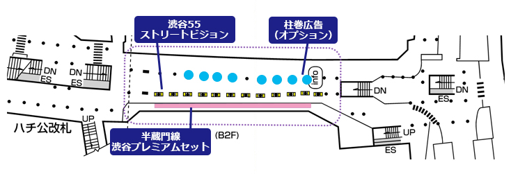 新宿駅-東西自由通路-デジタルサイネージ-図面