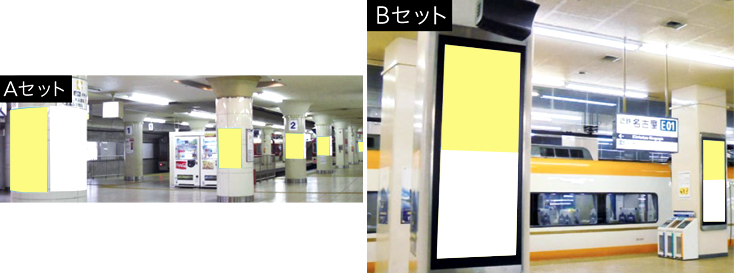 近鉄名古屋駅ホームB1集中貼