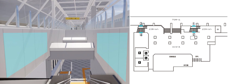 JR幕張豊砂駅 階段&エスカレーター壁面