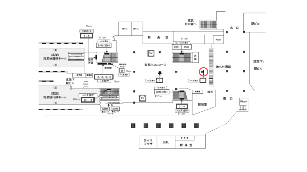 環太平洋大学様_船橋駅_駅図