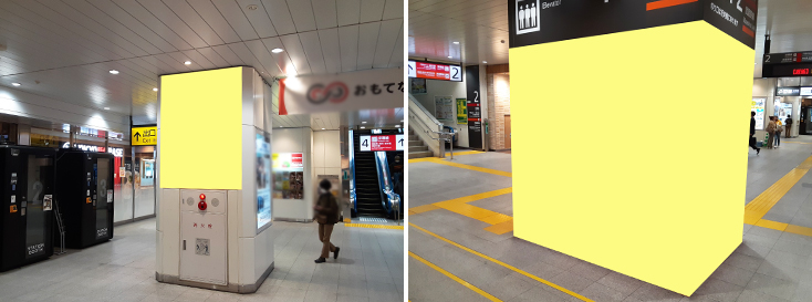 柱シート広告 JR海浜幕張駅