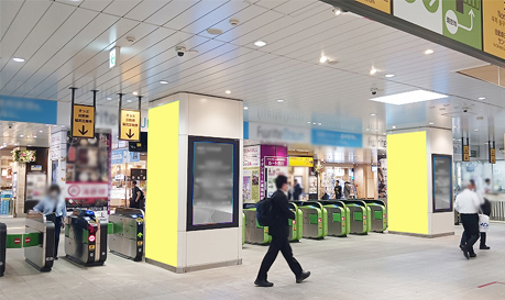 柱4面シート広告 JR海浜幕張駅