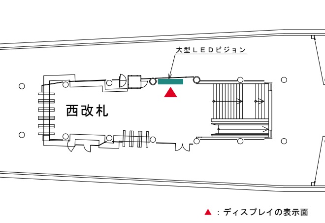 名古屋市営地下鉄栄駅西改札ビジョン 掲出位置図
