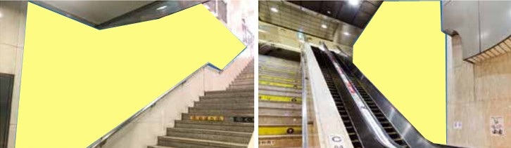 エスカレーター横壁面ステッカー広告