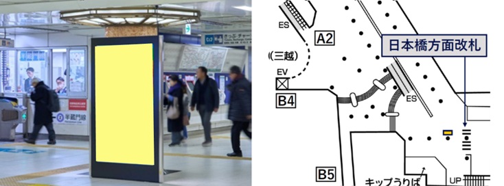 三越前駅（半蔵門線 日本橋方面改札）