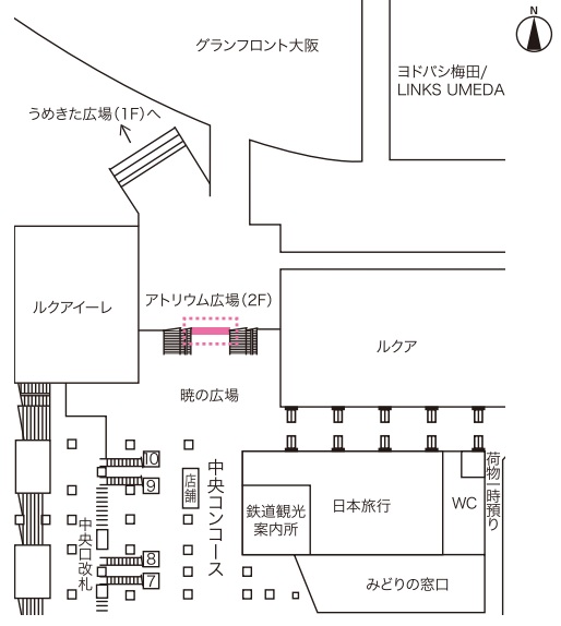 大阪駅御堂筋グランドビジョン掲出位置図