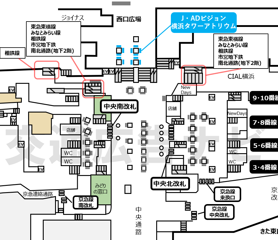 J・ADビジョンタワーアトリウム位置図