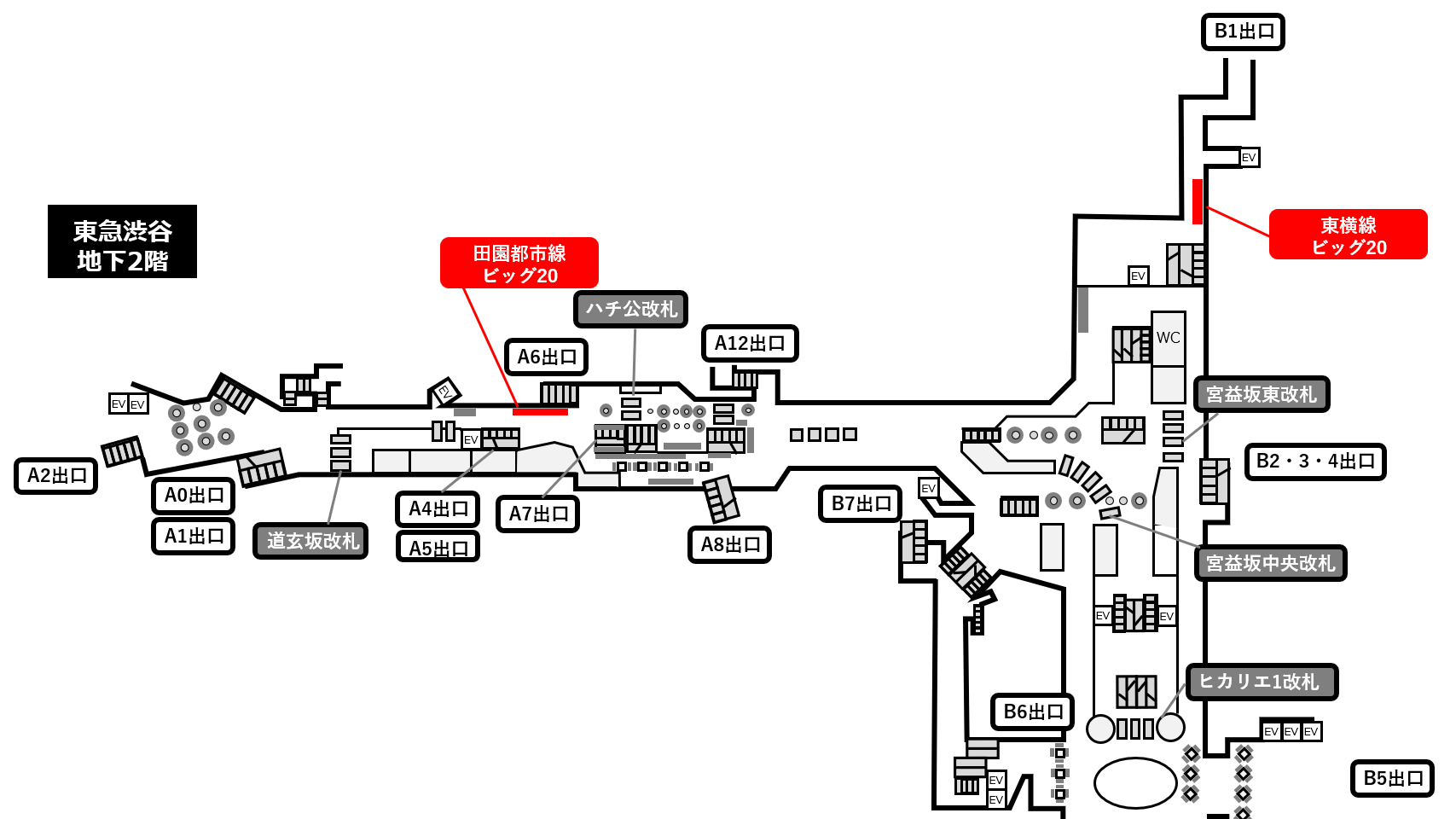 東急渋谷駅ビッグ20位置図