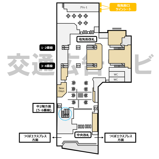 秋葉原電気街口ツインシート位置図