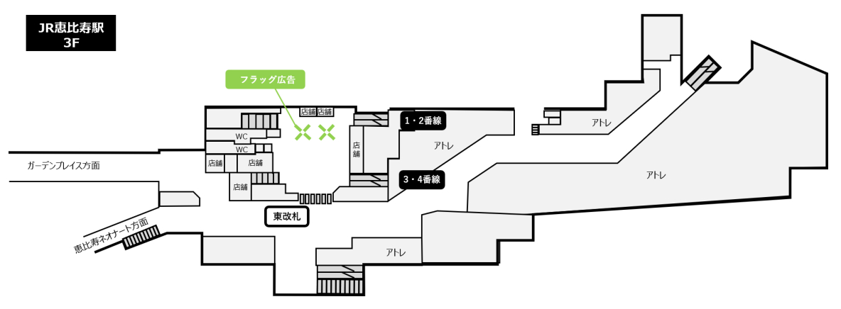 恵比寿フラッグ位置図