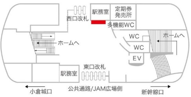 北九州モノレール小倉駅 プラムボード掲出位置図