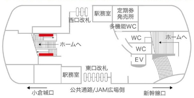 北九州モノレール 小倉駅 ビッグアドサイネージ掲出位置図