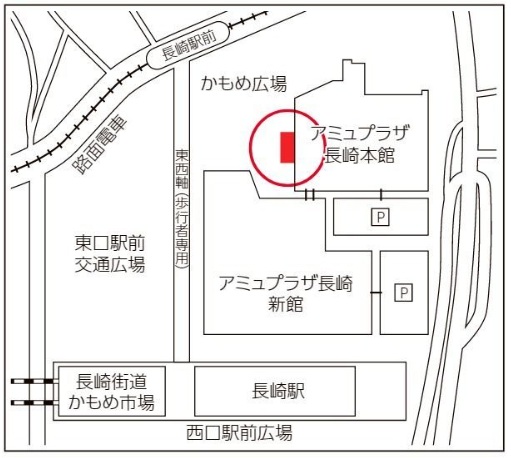 JR長崎シティかもめビジョン掲出位置図