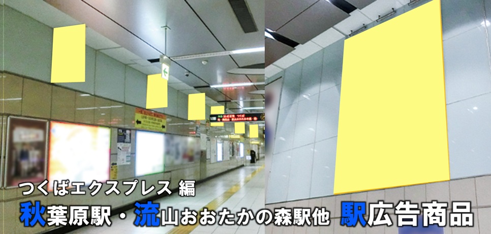 【つくばエクスプレス 広告】秋葉原駅・流山おおたかの森駅ほか 駅広告のご紹介