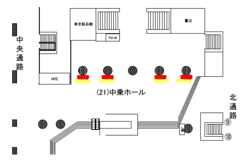 位置図画像_J・ADビジョン東京駅新幹線北乗換口