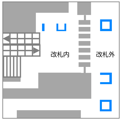 J・ADビジョン阿佐ヶ谷駅中央通路・改札内15面セット 位置図