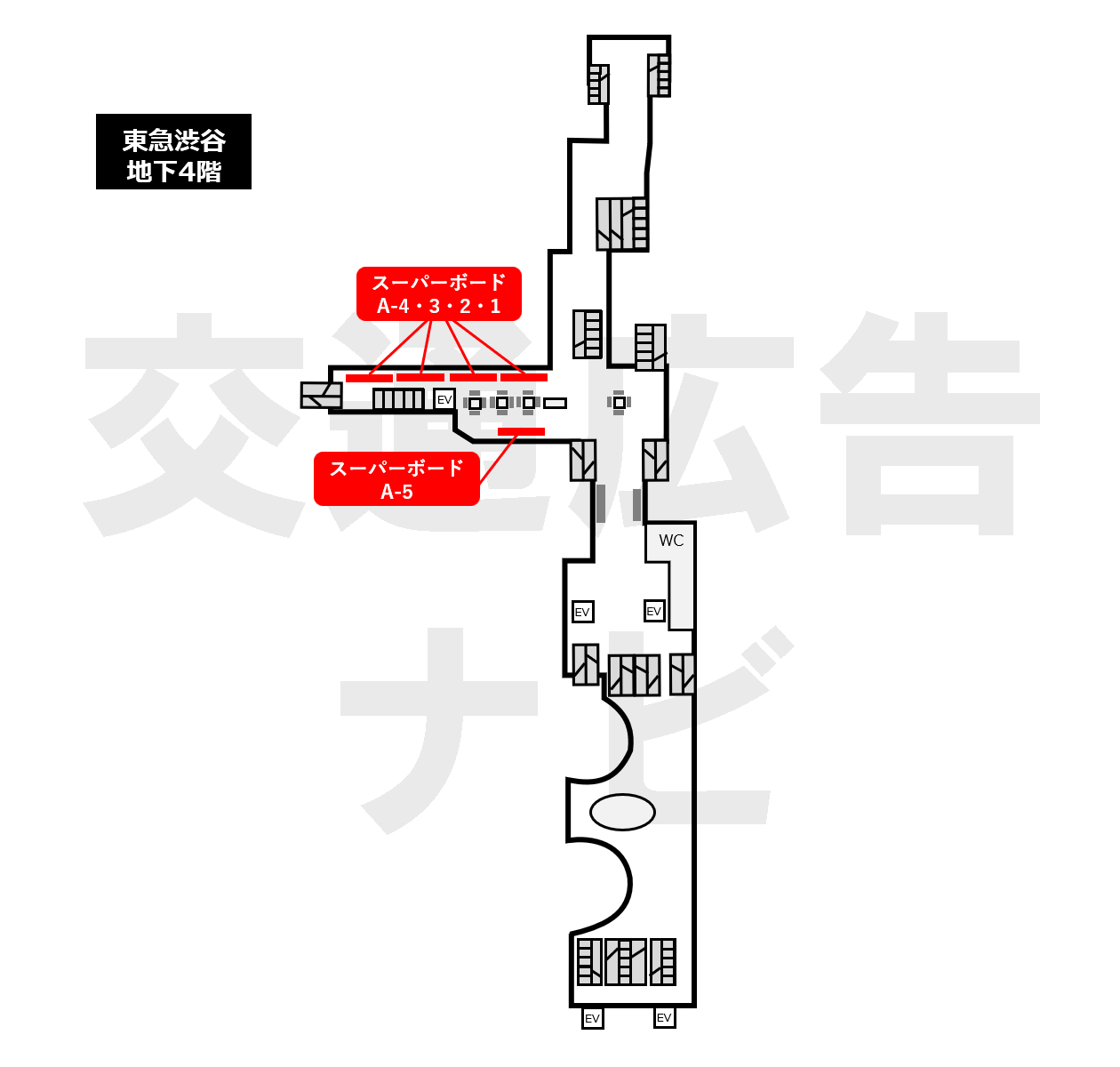 東急渋谷スーパーボード位置図