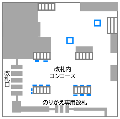 J・ADビジョン 西船橋駅改札内 21面セット 位置図