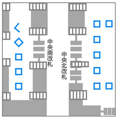 J・ADビジョン 横浜駅中央通路改札内 46面セット 位置図