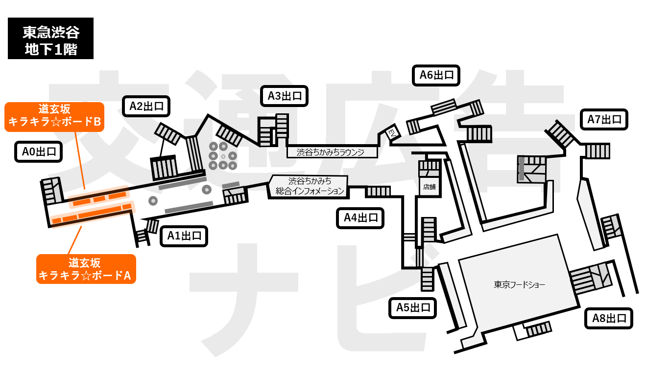 東急渋谷キラキラ☆ボード位置図