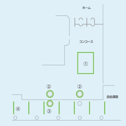JR徳島駅 駅ジャック広告位置図