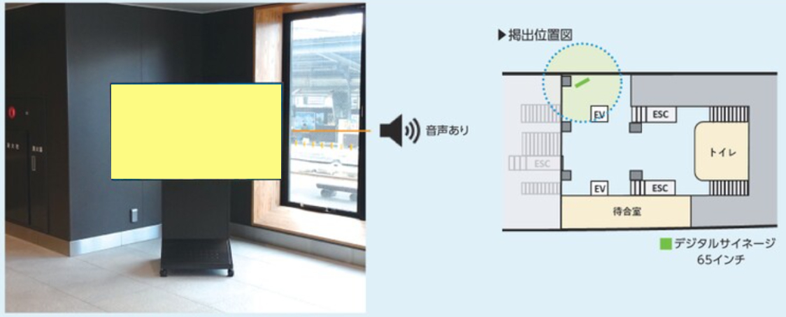 JR松山駅 65インチ可動式デジタルサイネージ