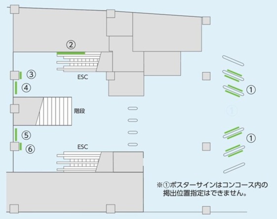 JR高知駅 駅ジャック広告位置図