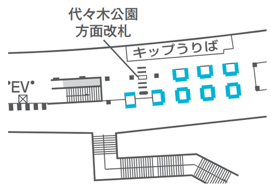 東京メトロ明治神宮前〈原宿〉MCV単駅ジャック位置図