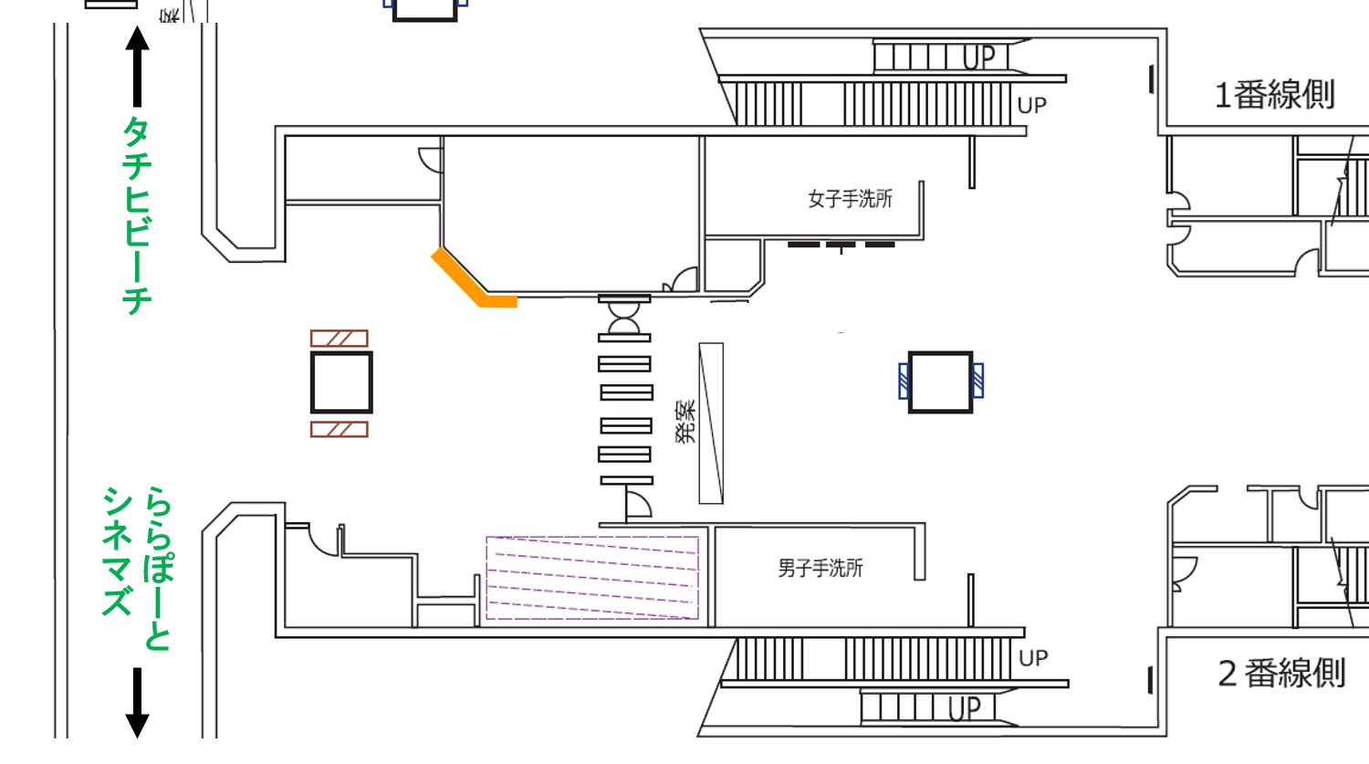 多摩モノレール立飛駅パノラマシート掲出位置図